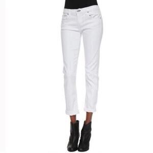 Rag & Bone Dre Low Rise Slim Boyfriend Jean Size 26 White Denim